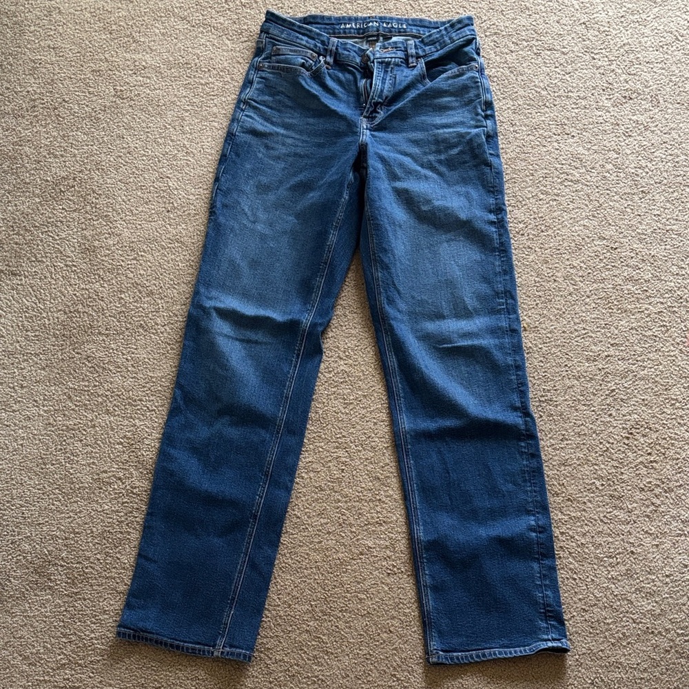 American Eagle Dark Blue Curvy Straight Jeans